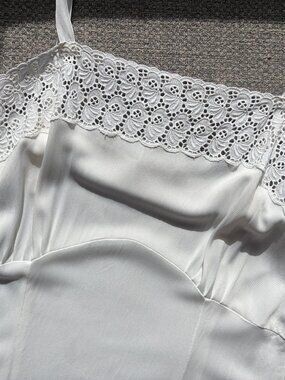 Vintage Slip Dress With Eyelet Lace Trim